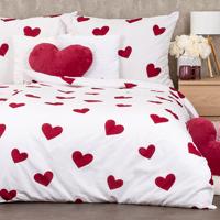4Home Pościel bawełniana Red Hearts, 220 x 200 cm, 2 szt. 70 x 90 cm, 220 x 200 cm, 2 szt. 70 x 90 cm