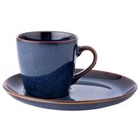Altom Filiżanka ceramiczna ze spodkiem ReactiveNavy Blue 310 ml