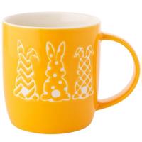 Altom Kubek porcelanowy Króliki, 360 ml, żółty, żółty