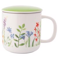 Altom Porcelanowy kubek z imbrykiem i pokrywką Nature Awakening 380 ml