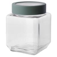 Altom Szklany kwadratowy słoik z pokrywką 500 ml,zielony, 500 ml