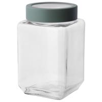 Altom Szklany kwadratowy słoik z pokrywką 700 ml,zielony, 700 ml