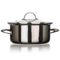 Banquet Garnek emaliowany METALLIC Black 20 cm, 2 l, z pokrywką, 20 cm