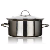Banquet Garnek emaliowany METALLIC Black 22 cm, 3,7 5 l, z pokrywką, 22 cm