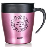 Banquet Podróżny kubek termiczny TAZZA 330 ml,różowy, różowy