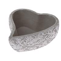 Betonowa osłona na doniczkę Lace heart grey, 18 x21 cn