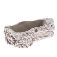 Betonowy pojemnik na kwiaty Trunk z kwiatamiszary, 11 x 21 cm