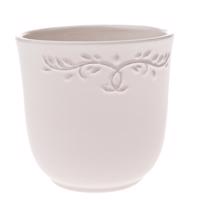 Ceramiczna osłonka na doniczkę Ramillete beżowa,13 x 12,6 cm
