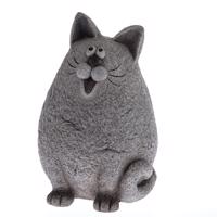 Ceramiczny kot Lukrecja szary, 33 x 23 cm
