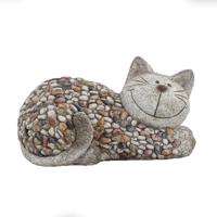 Dekoracja ogrodowa Kot z kamykami, 32 x 18 x 18 cm