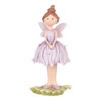 Dekoracja wróżki stokrotka fioletowy, 9 x 21 x 9 cm, polyresin