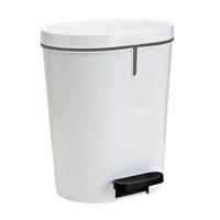 Denox Pedal bin 25 L, owalny, biały, biały, 25 l