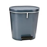 Denox Pedałowy kosz na śmieci 8 l, owalny, antracytowy, szary, 8 l