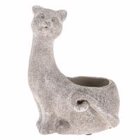 Doniczka betonowa Kot, szary, 16,5 x 22 x 13,5 cm