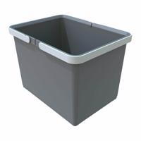 Elletipi Plastikowy kosz z uchwytami 12 l,  szary, 12 l