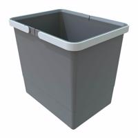 Elletipi Plastikowy kosz z uchwytami 15 l,  szary, 15 l