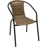Fotel metalowy Porto, 52 x 58 x wys. 77 cm, polirattan, możliwość sztaplowania