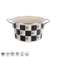 Garnek emaliowany Orion Szachownica Lem, 2 l, śr.18 cm
