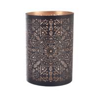 InDecor Świecznik metalowy Mandala czarny, 13 x 22 cm, L