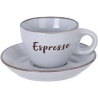 Kamionkowa filiżanka ze spodkiem Espresso, 100 ml,jasnoszara, jasnoszary