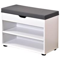 Kesper 15914 Stojak na buty z siedziskiem, biały, 60 x 45 x 30 cm