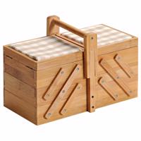Kesper 58710 Organizer na akcesoria do szycia bambusowy, 29 x 19 x 16,5 cm