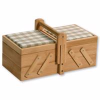 Kesper 58711 Organizer na akcesoria do szycia bambusowy, 29 x 17 x 16,5 cm