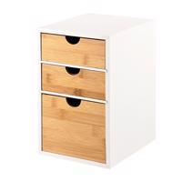 Kesper 58957 Organizer z 3 przegródkami bambusowy, 27 x 21 x 17 cm