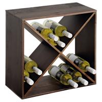 Kesper 69241 Stojak na wino bejcowany na ciemno, 50 x 50 x 25 cm