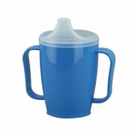 Kubek z dwoma pokrywkami 250 ml, niebieski, niebieski