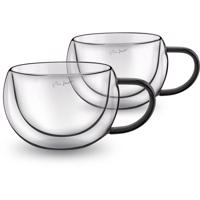 Lamart LT9114 2-częściowy zestaw szklanek docappuccino Vaso, 270 ml, czarny, czarny