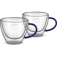 Lamart LT9116 2-częściowy zestaw szklanek docappuccino Vaso, 190 ml, niebieski, niebieski