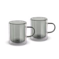Lamart LT9121 2-częściowy zestaw szklanek TeaVaso, 350 ml, czarny, czarny