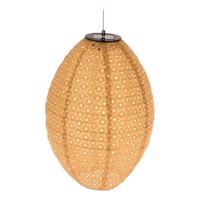 Lampion tekstylny zewnętrzny z oświetleniem solarnym LED, 25 cm, pomarańczowy