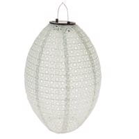 Latarnia tekstylna z oświetleniem solarnym LED,biała, 35 x 25 cm
