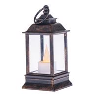 Latarnia ze świecą LED, Cremona brąz, 6 x 13 cm