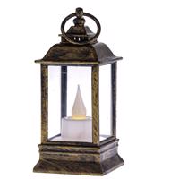 Latarnia ze świecą LED Cremona miedziany, 6 x 13 cm