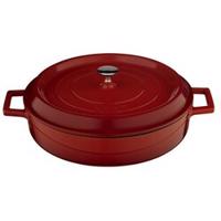 Lava Garnek żeliwny niski okrągły 28 cm, czerwony