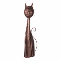 Metalowa dekoracja ogrodowa Kot miedziany, 22 x 61x 11 cm