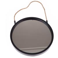 Plastikowe lusterko wiszące Embellir czarne,średnica 25 cm