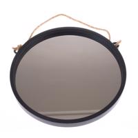 Plastikowe lustro wiszące Embellir czarne,średnica 48 cm