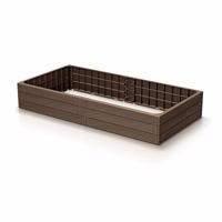 Podwyższona rabata BASE WOODY rustykalny ceglany, 149,2 x 25 x 75,6 cm, jasnobrązowy