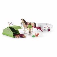 Schleich 42533 Sarah z konikiem i zwierzątkami biwakują, 24,5 x 19 x 6,6 cm