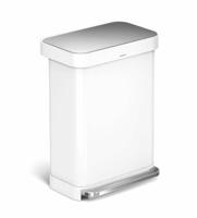 Simplehuman Pedałowy kosz na śmieci 55 l, biały