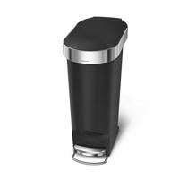 Simplehuman Pedałowy owalny kosz na śmieci 40 l,czarny