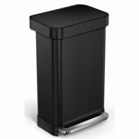Simplehuman Prostokątny kosz na pedały z kieszeniąna worek 45 l, czarny