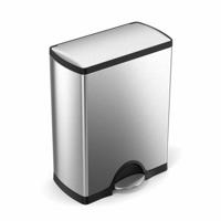 Simplehuman Prostokątny kosz pedałowy na odpadysegregowane 46 l, stalowy