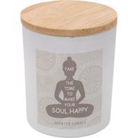 Świeca zapachowa Soul Happy, zapach bawełny, 7 x 8,5 cm, 300 g, biały