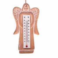 Termometr ceramiczny anioł Suzane, brązowy, wys. 18 cm