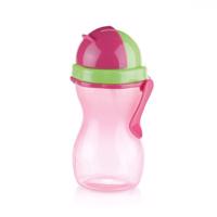 Tescoma Butelka dziecięca ze słomką BAMBINI różowy, 300 ml, różowy